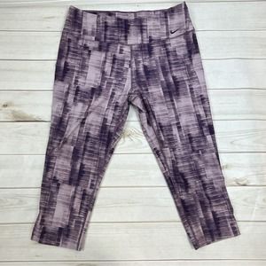 Dri Fit Capri One Legend Yoga‎ Pants Large Purple